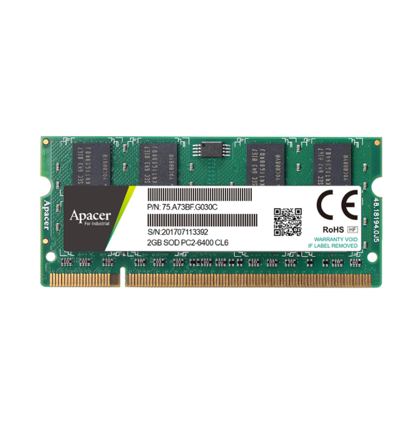 Apacer宇瞻/DDR2 Wide Temp. SODIMM工規寬溫內存條